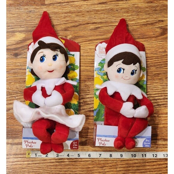 (Set of 2) 1 boy and 1 girl Plushee Pals Huggable Toys "The Elf on the Shelf" - Picture 7 of 7